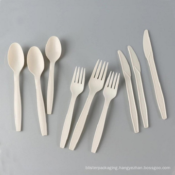 Disposable Biodegradable CPLA Knife Fork and Spoon Cutlery